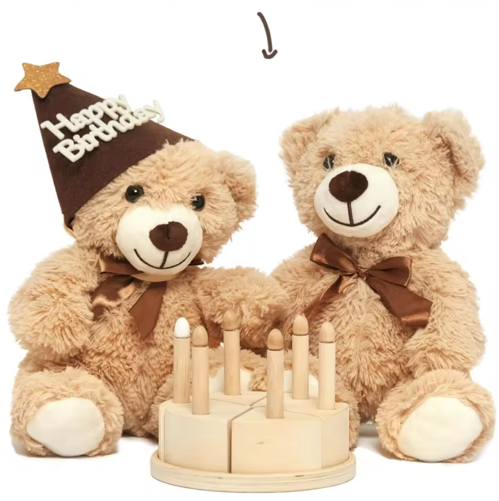 Brown Bear with Cute Gold Bowtie