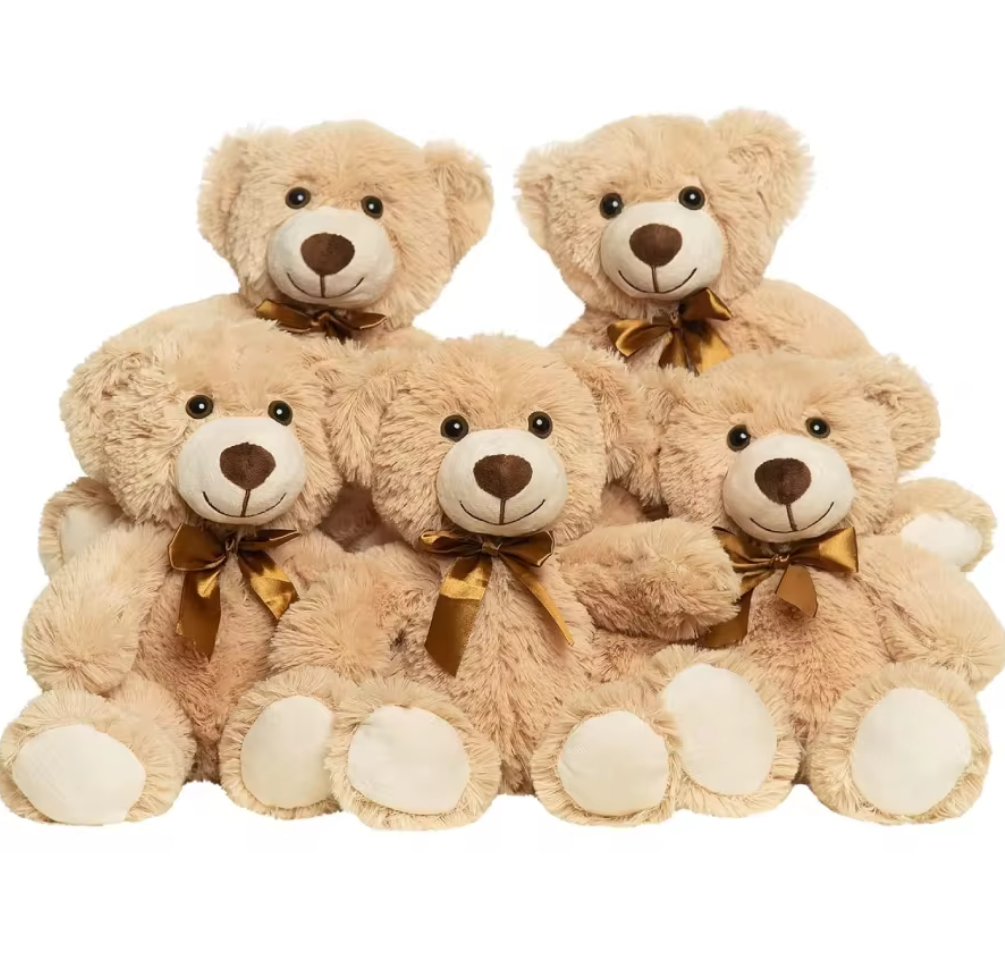 Brown Bear with Cute Gold Bowtie