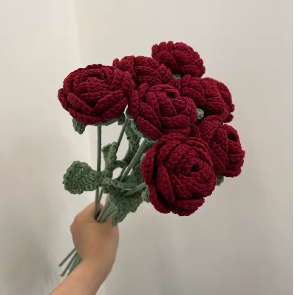 Valentine's Knit Red Roses