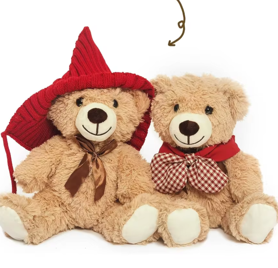 Brown Bear with Cute Gold Bowtie